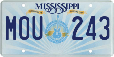 MS license plate MOU243