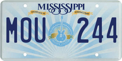 MS license plate MOU244