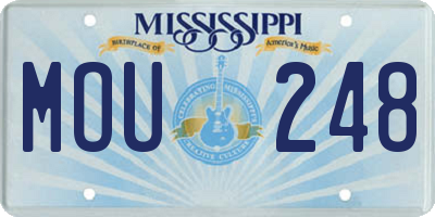 MS license plate MOU248