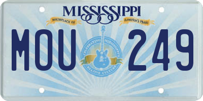 MS license plate MOU249