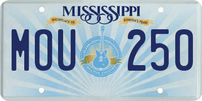 MS license plate MOU250