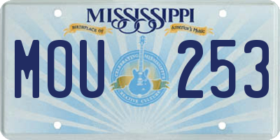 MS license plate MOU253