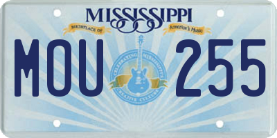 MS license plate MOU255
