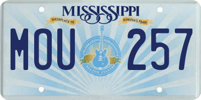MS license plate MOU257