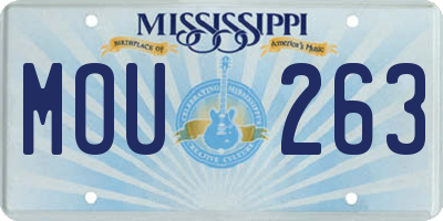 MS license plate MOU263