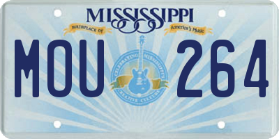 MS license plate MOU264