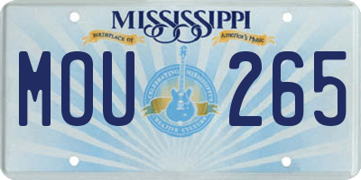 MS license plate MOU265