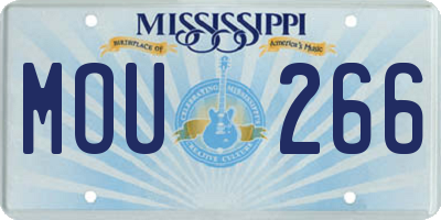 MS license plate MOU266