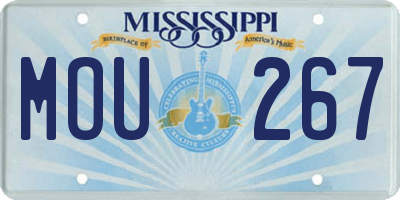 MS license plate MOU267