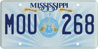 MS license plate MOU268