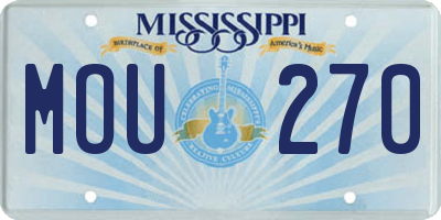 MS license plate MOU270