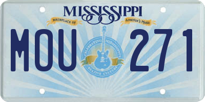 MS license plate MOU271
