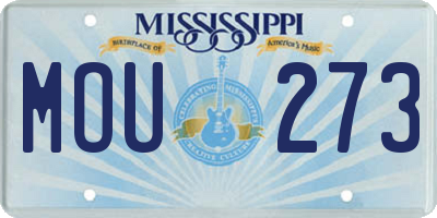 MS license plate MOU273