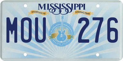 MS license plate MOU276