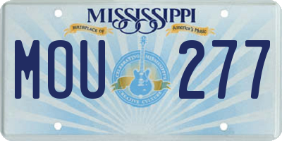 MS license plate MOU277