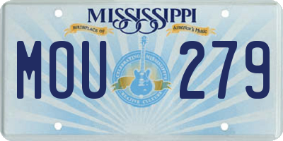 MS license plate MOU279
