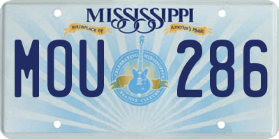MS license plate MOU286