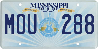 MS license plate MOU288