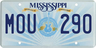 MS license plate MOU290