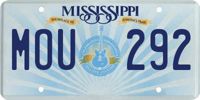 MS license plate MOU292