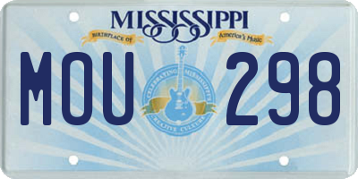 MS license plate MOU298