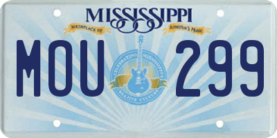 MS license plate MOU299