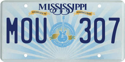 MS license plate MOU307