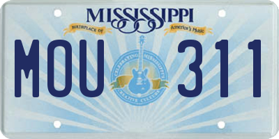 MS license plate MOU311