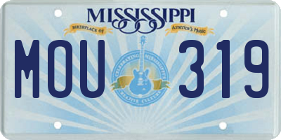 MS license plate MOU319