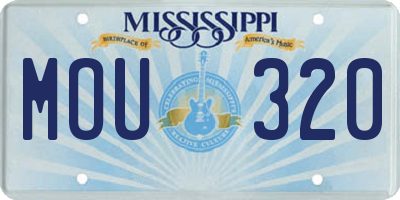 MS license plate MOU320