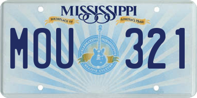 MS license plate MOU321
