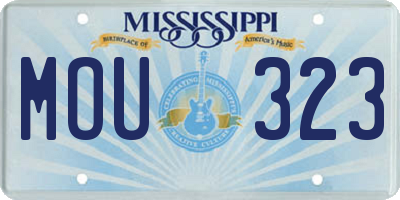 MS license plate MOU323
