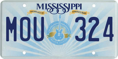 MS license plate MOU324