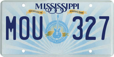 MS license plate MOU327