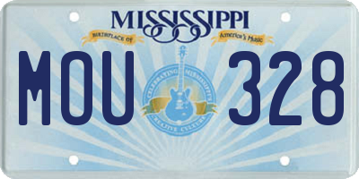 MS license plate MOU328
