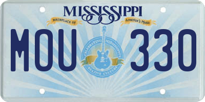 MS license plate MOU330