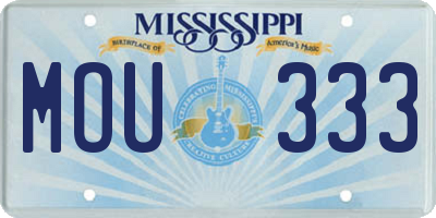 MS license plate MOU333
