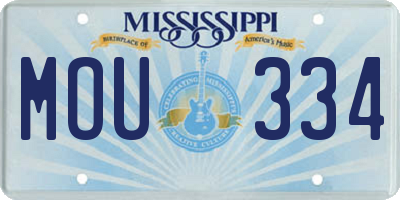 MS license plate MOU334