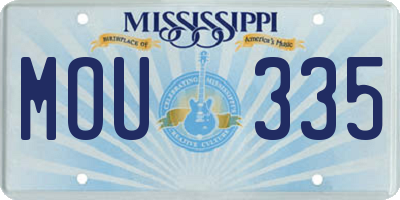 MS license plate MOU335