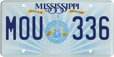 MS license plate MOU336