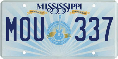 MS license plate MOU337