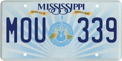 MS license plate MOU339