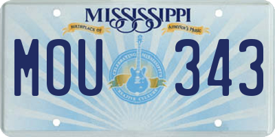 MS license plate MOU343