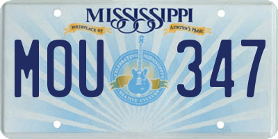 MS license plate MOU347