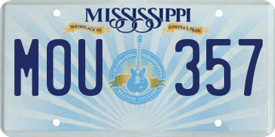 MS license plate MOU357