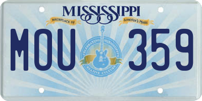 MS license plate MOU359