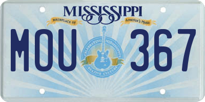 MS license plate MOU367
