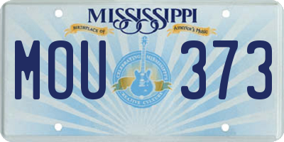 MS license plate MOU373