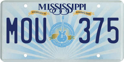 MS license plate MOU375