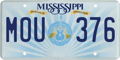 MS license plate MOU376